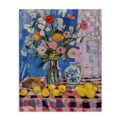 Art mural sur toile "Florals & Lemons Whimsy" par LSR Design Studio