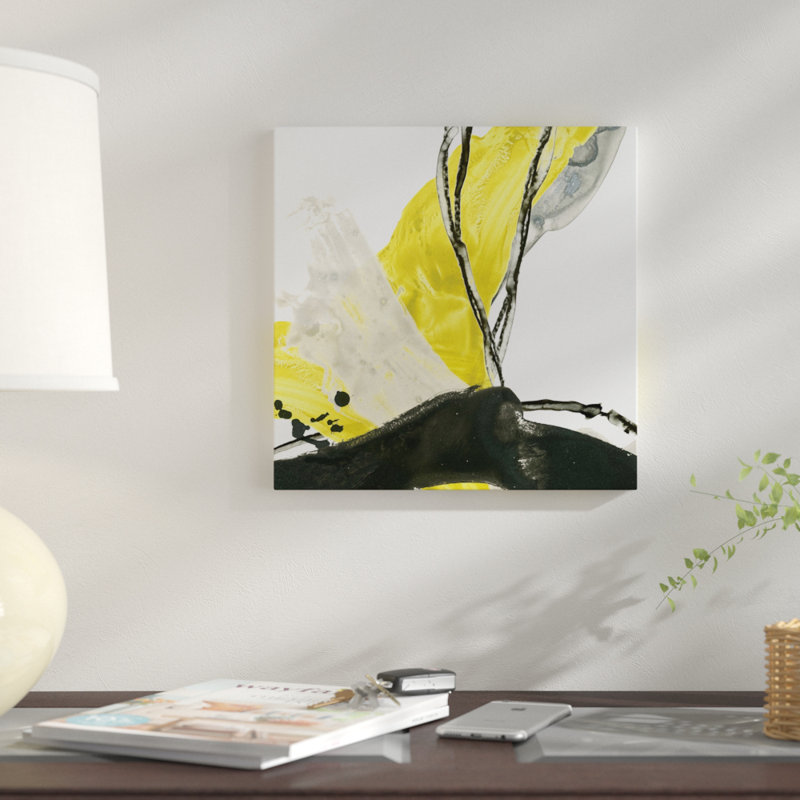 «Citron Flux III», impression sur toile, H 12 po x l 12 po x P 0,75 po, Toile tendue, Pas de tapis