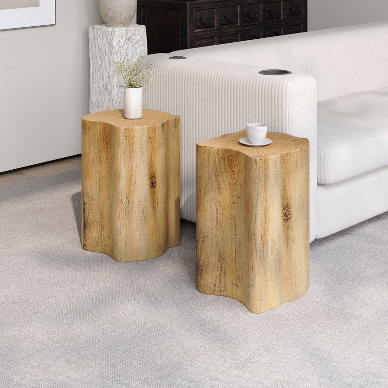 Table de bout de patio 2-en-1 MGO, Brun