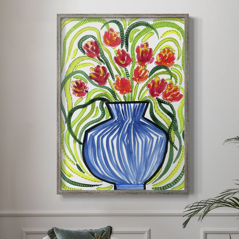 Adventure Floral I Framed Print - Solid Wood, 11" H x 9" W