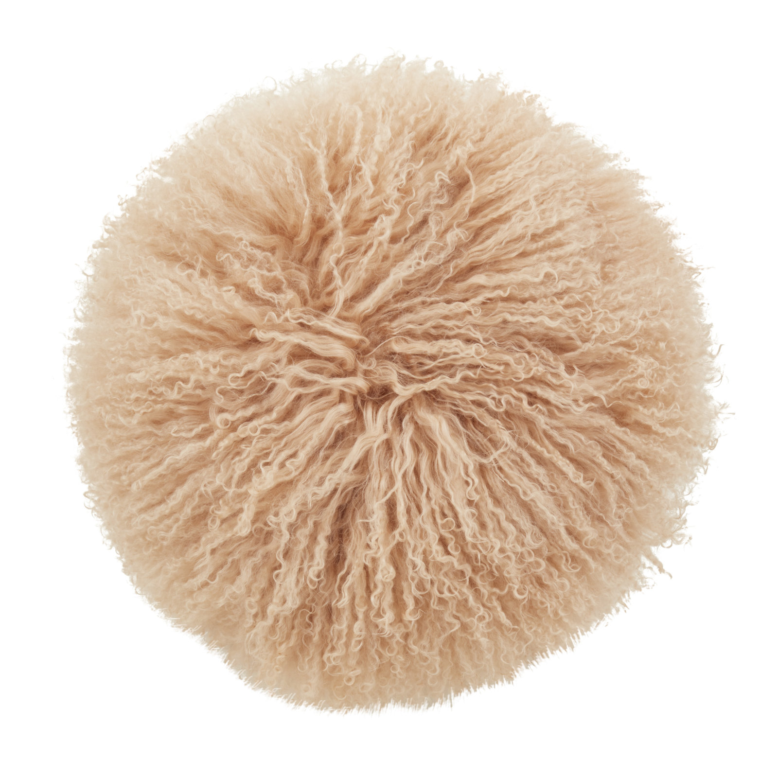Mongolian Lamb Pillows Throw Pillow, 13"H x 13"W, Peach