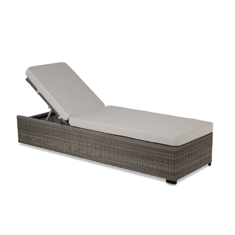 Chaise longue Savannah, Gris clair, Gris