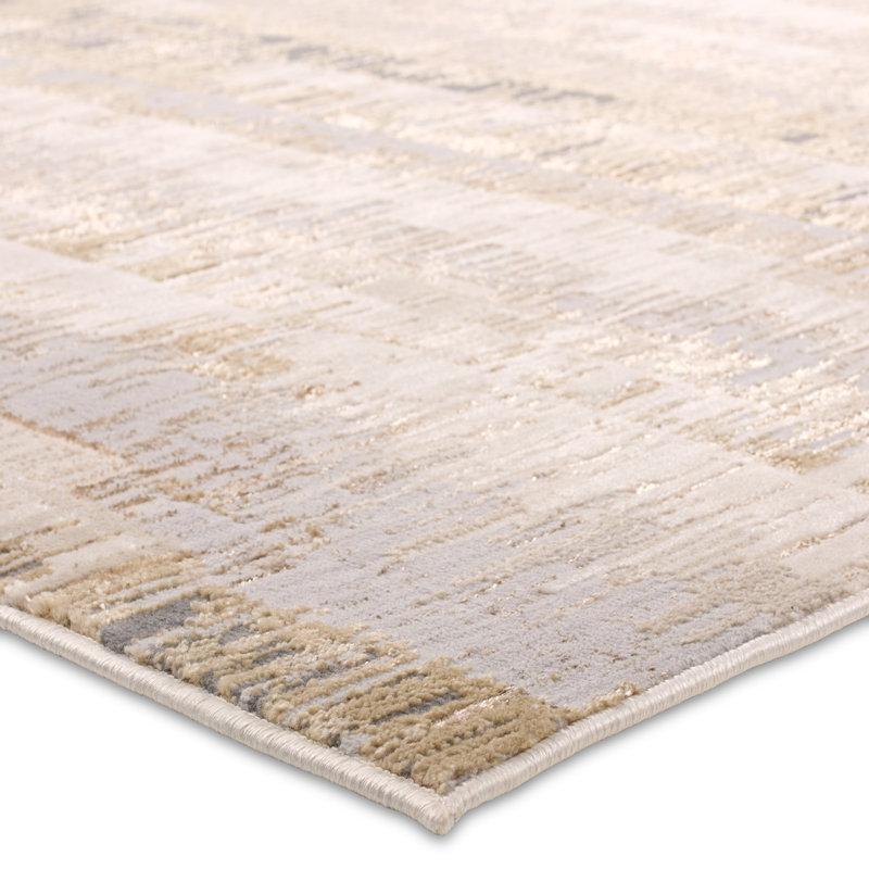 Tapis rayé taupe / crème 17 Stories, Tapis de couloir 3 pi 3 po x 12 pi