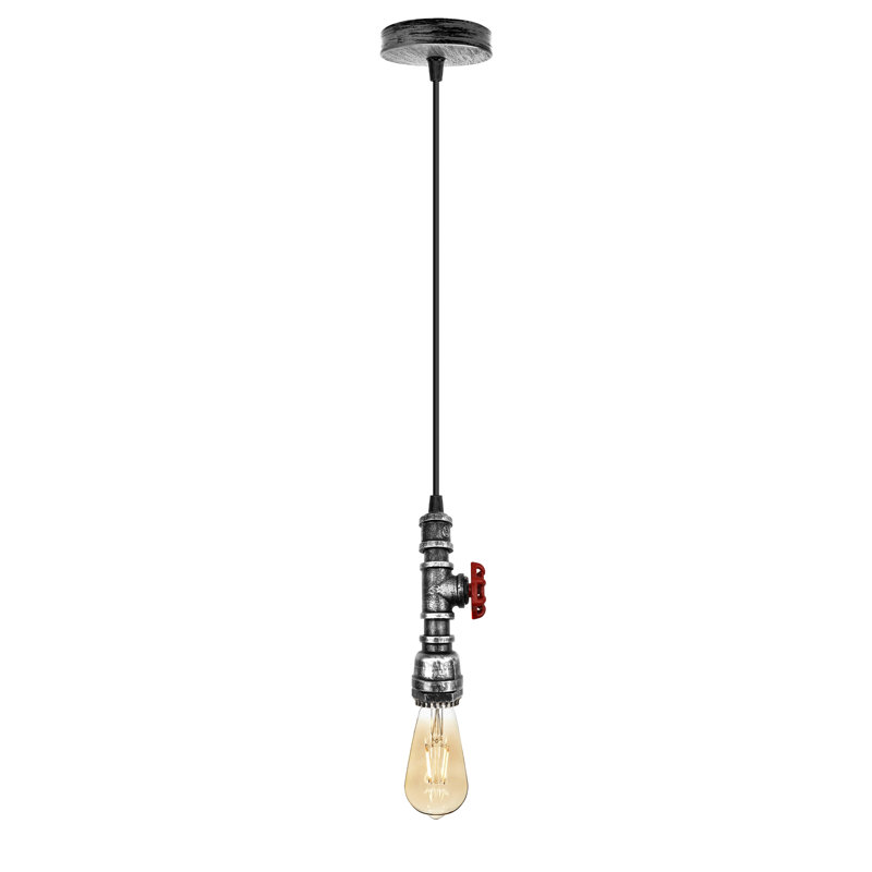 Buckeys 1 - Light Single Bulb Pendant, Brushed Silver