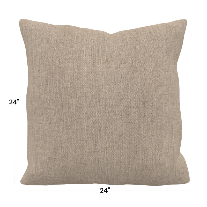 Jem Gabi Sunbrella® Indoor/Outdoor Throw Pillow, Square 24", Cast Ash Sunbrella® Plainweave