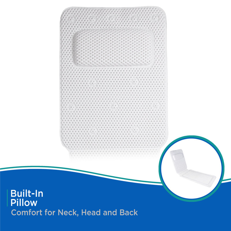 Kenney Cushioned Foam Spa Tub Mat, 14” W x 49” L, White
