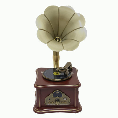 Audio stéréo, Bluetooth sans fil, mini haut-parleur Bluetooth de style rétro en bois brun foncé, entrée AUX, lecture USB et prise casque 3,5 mm