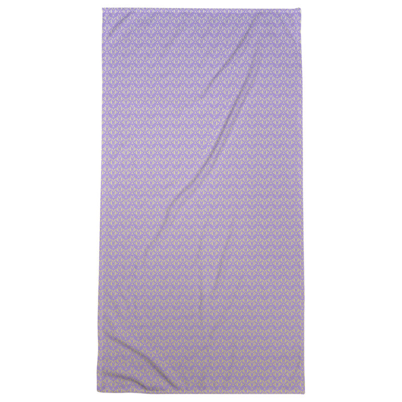 Serviette de bain art déco Classic, Mauve/jaune