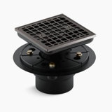 Clearflo Square Design Tile-In Shower Drain with Reversible Collar, 2" and 3" PVC Connection