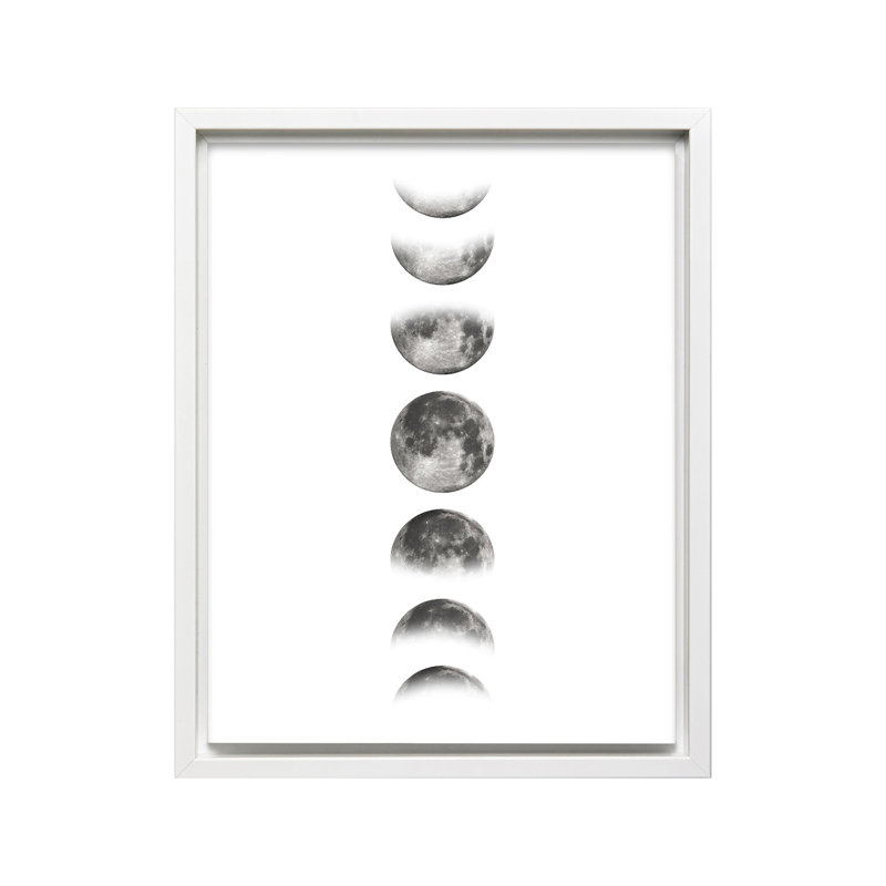 Phases de la lune no 2, Canevas, Encadrement blanc, H 08 po x l 10 po