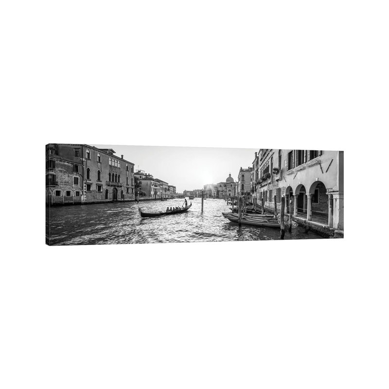 Gondola Ride Along The Grand Canal In Venice, Italy by Jan Becke - Wrapped Canvas Panoramic Print, 30.48 cm H x 91.44 cm W