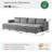 Jagger 124.5" Modern Wide-Seat Modular Storage Sectional Sofa with 4 Ottomans-317293222