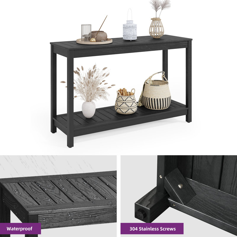 Buffet d'extérieur l 38,3 po Charia, Noir, H 30,3 po x l 48 po x P 16,1 po