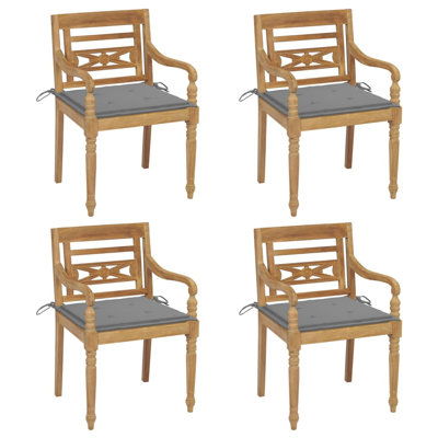 Chaises avec coussins 4 pièces Vidaxl