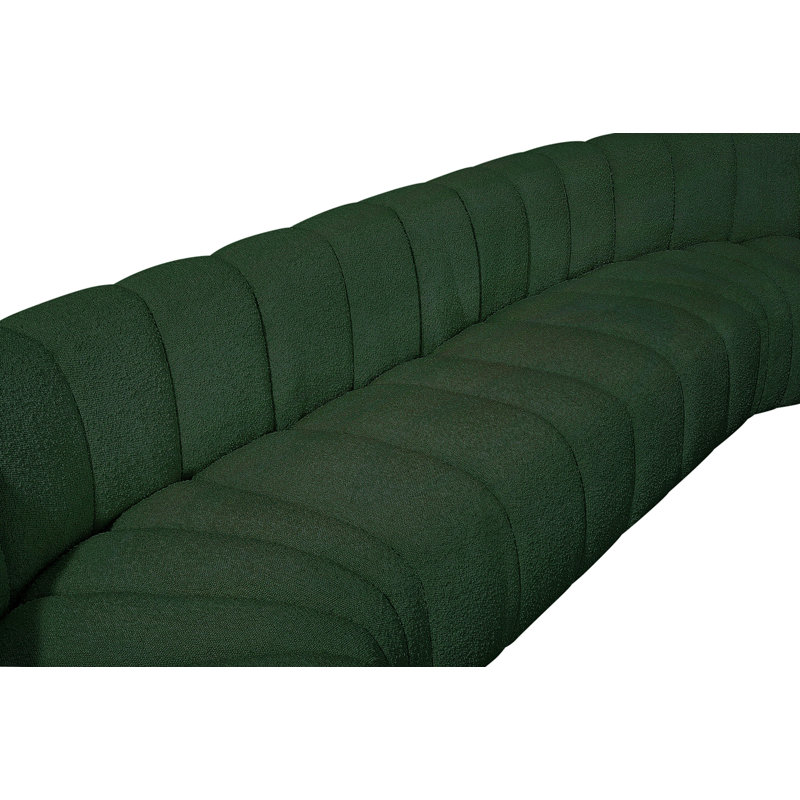 Canapé et méridienne rembourrés Kiriakos, Tissu bouclé vert