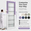 Petite porte en verre givré blanc apprêté 5 petites, 30 po X 80 po, dalle de porte intérieure en verre givré délicat-126411474-128614371