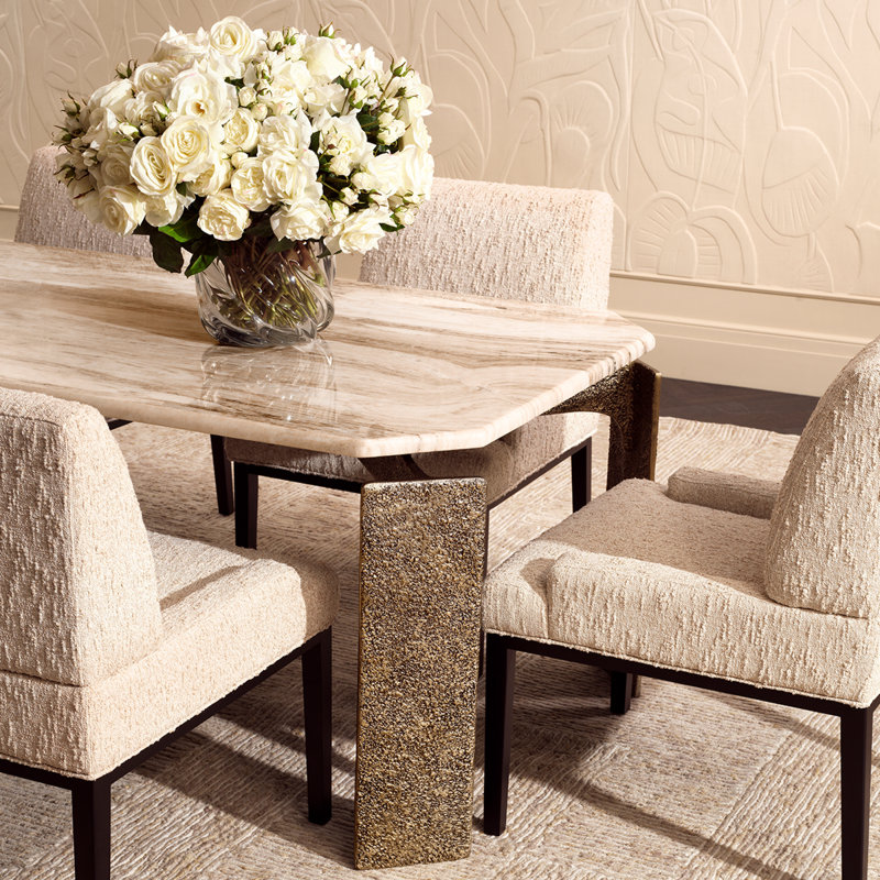 Dining Table Bodega Round Antique Brass Finish, 30.12" H x 90.55" W x 39.37" D
