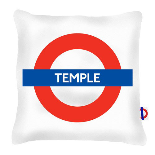Temple Tube Station London Transport Cushion