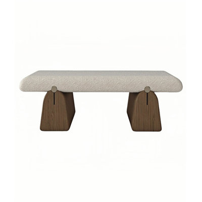 Haelie Cotton Blend Upholstered Bench
