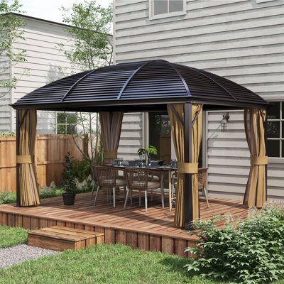 13 pi. L 10 pi. D Pavillon de jardin en acier