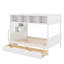 Lit simple superposé au dessus d'un lit double avec tablettes et tiroirs-8230274