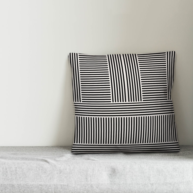 Coussin Block, Noir, 16 po x 1 po