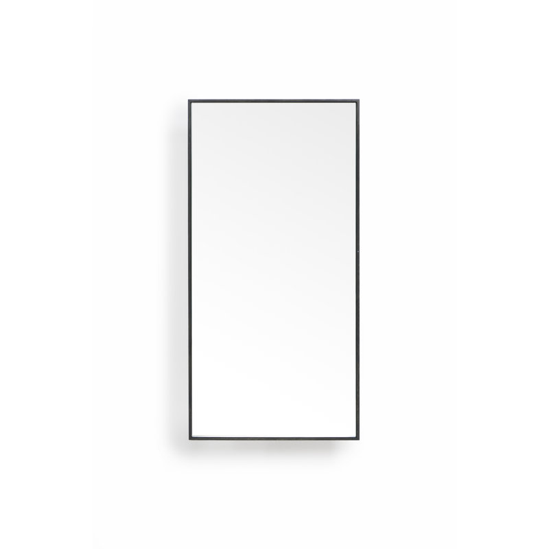 Demasky Wood Wall Mirror, Black