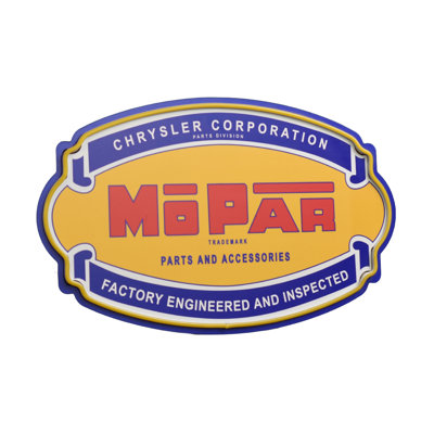 Mopar Parts & Accessories LED Plaque Sign - Retro Lighted Wall Decor, Yellow Neon-Style Auto Sign