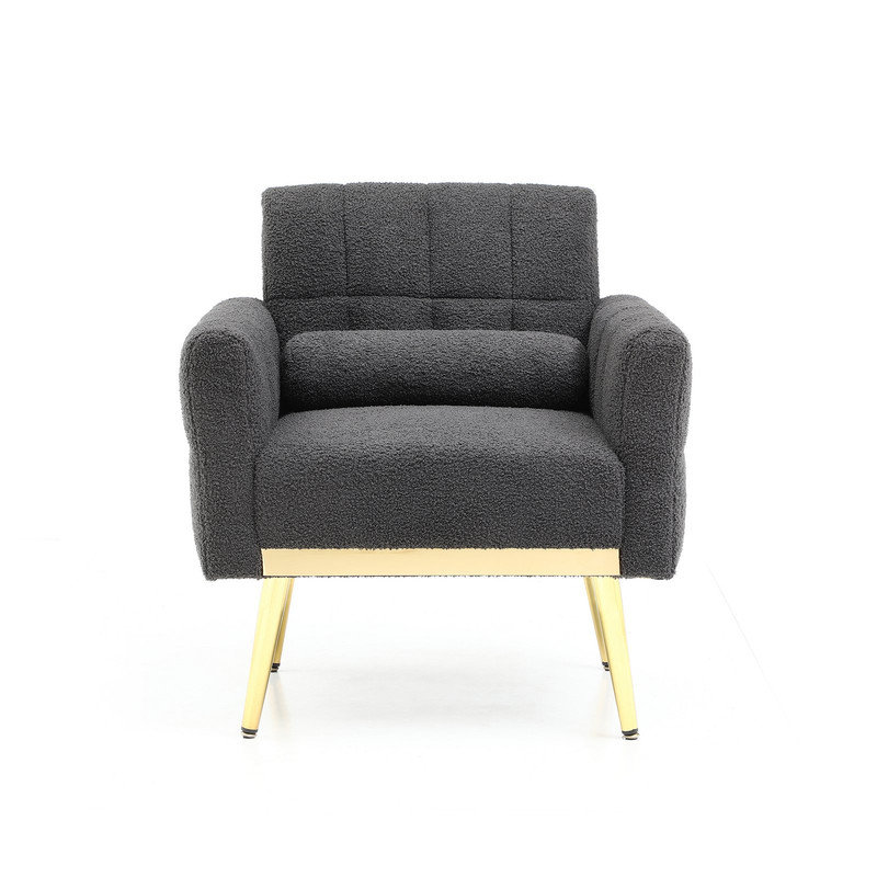 Méridienne capitonnée de 30 po de largeur, Tissu gris