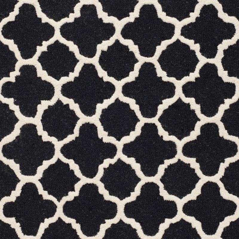 Cannen Hand Tufted Wool Geometric Rug, Square 8'