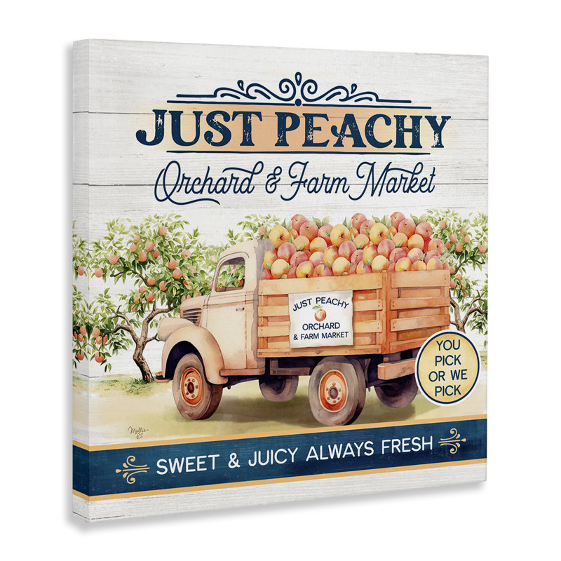 «Just Peachy Orchard», art mural sur toile par Mollie B., H 30 po x l 30 po
