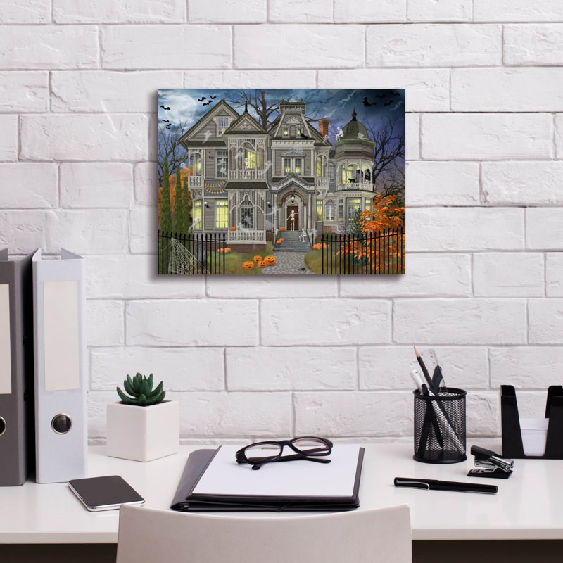 «Halloween House» par Bigelow, illustrations sur toile, H 12 po x l 16 po x P 0,75 po