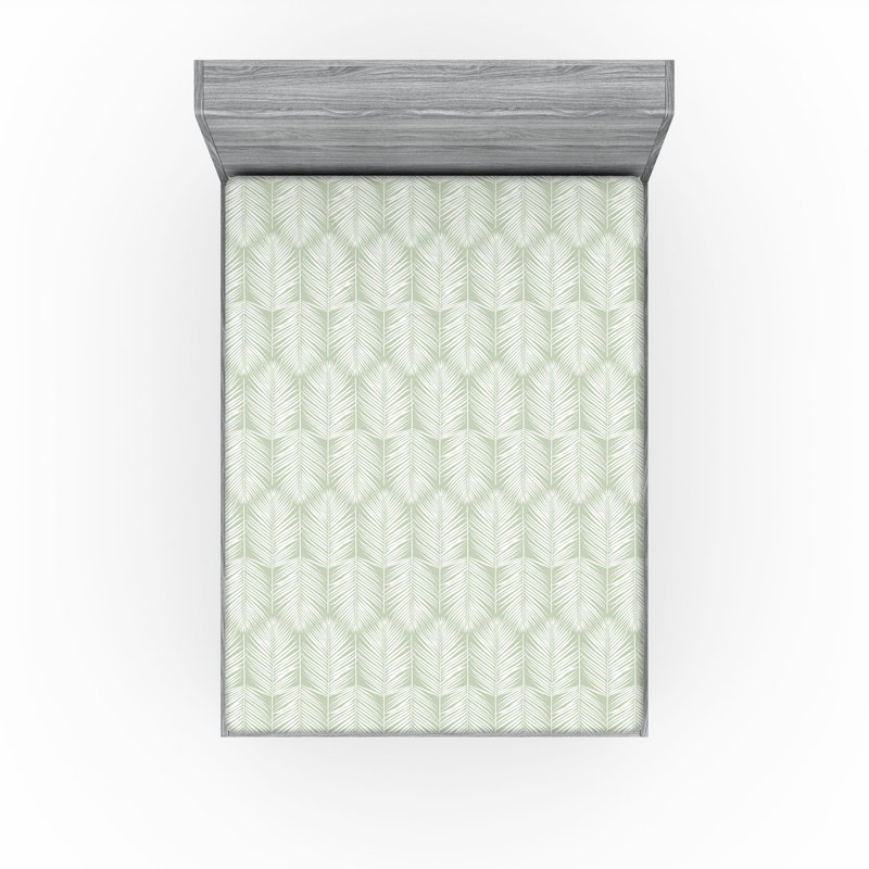 Drap-housse , Vert pâle / blanc, Drap-housse de taille double