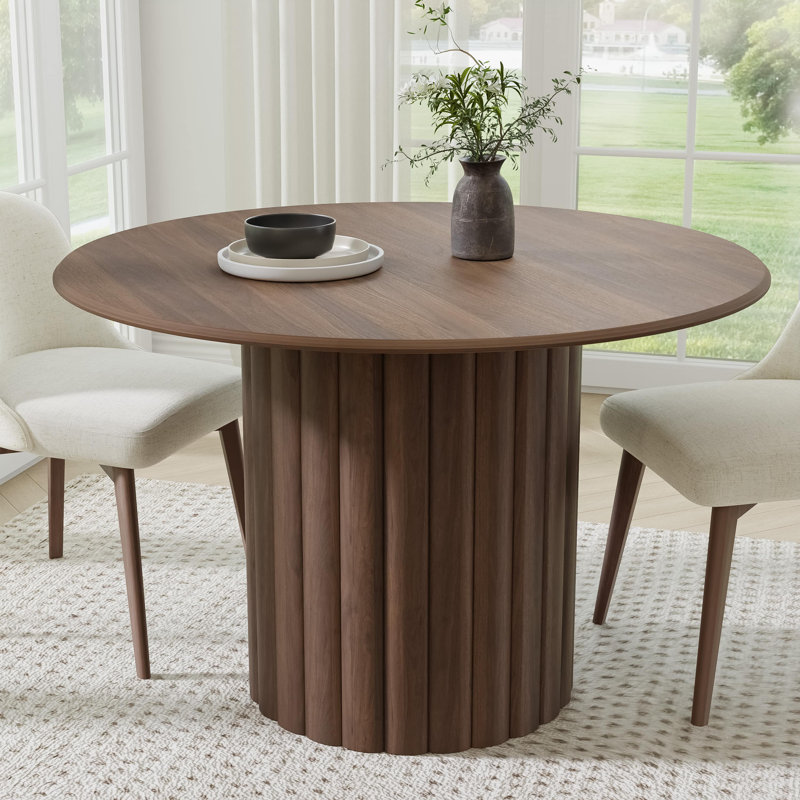 Table de salle à manger en bois massif, Noyer, H 30 po x L 46 po x l 46 po