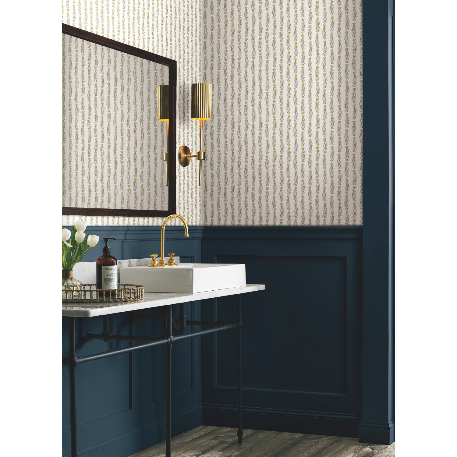 Eden Wallpaper Double Roll, White/Beige