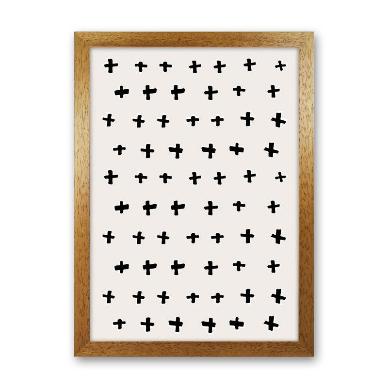 Plus - Print on Canvas, 34cm H x 25cm W x 3cm D, Brown Framed