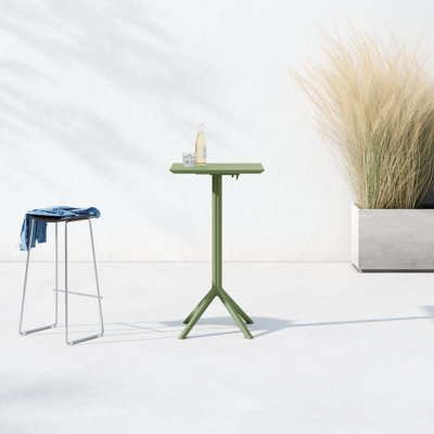 Table de bar d'extérieur pliable en résine 23,6 po Farrah