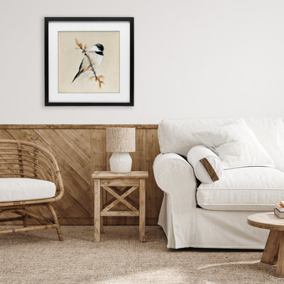 Reproduction encadrée sous verre mésange de mésanges à l'aquarelle, design par Diannart