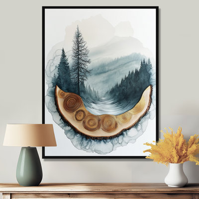 Glendel Winter Tree In Ink Geode Landscape I - Forest Large, art mural