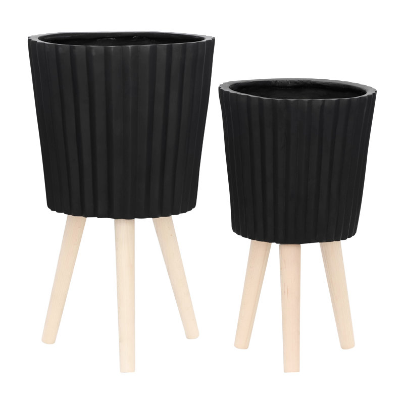 Jardinière noire 12 "avec trous de drainage pour plantes d'intérieur Terrariums 10" et verdure intérieure