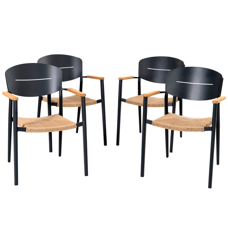 Ensemble de 4 chaises de patio en aluminium empilables