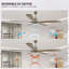 Ventilateur de plafond 60 po en bois moderne avec lumière et télécommande, moteur à courant continu réversible à 6 vitesses, ventilateur de plafond pour le salon de la cuisine