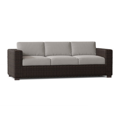 Montecito 93'' Wide Premium All-Weather Wicker Patio Sofa with Cushions