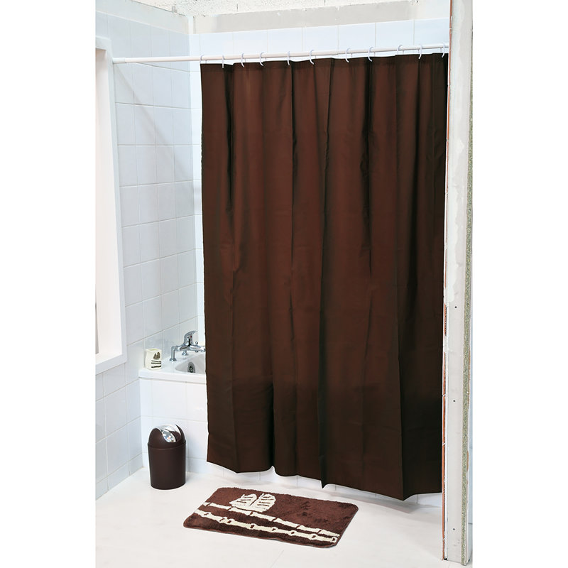 Très longue doublure de rideau de douche imperméable 71 po x 79 po, Brun