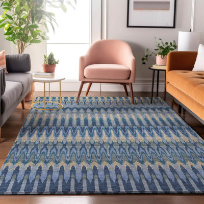 Premium Machine Washable Prisco Denim Rug