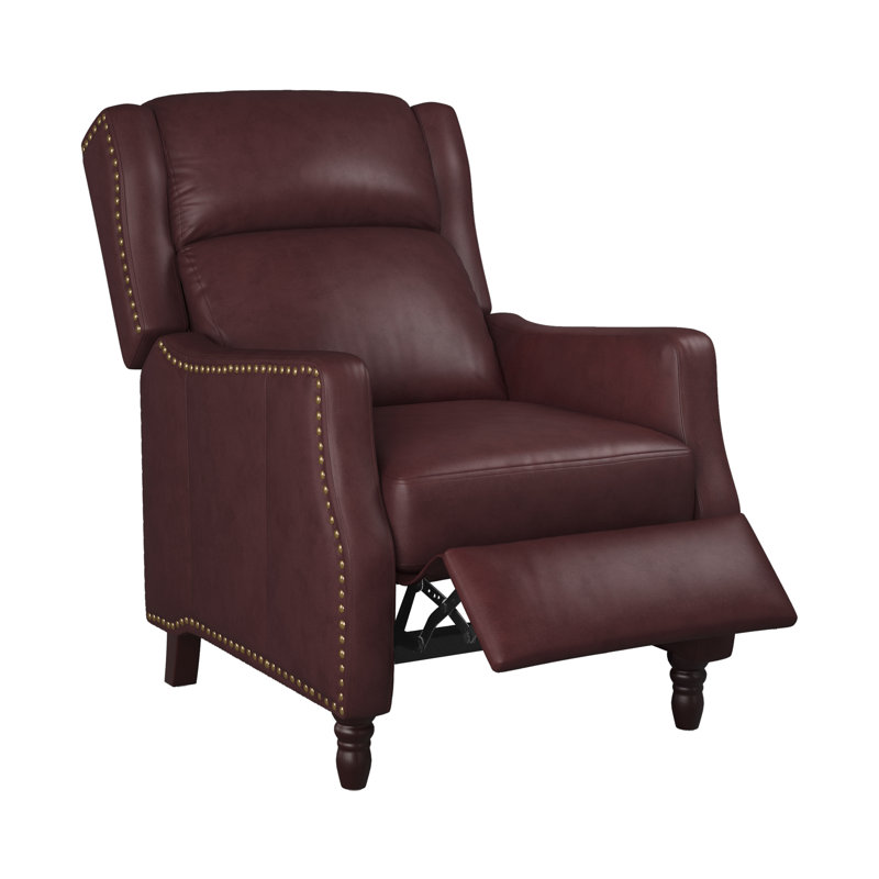 Fauteuil inclinable en cuir véritable Doersten Lange, Bourgogne