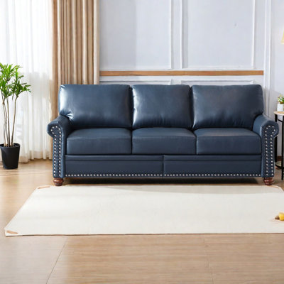 Storage Sofas Pu Leather 82.7 Inch Modern Nailhead Sofa For Home