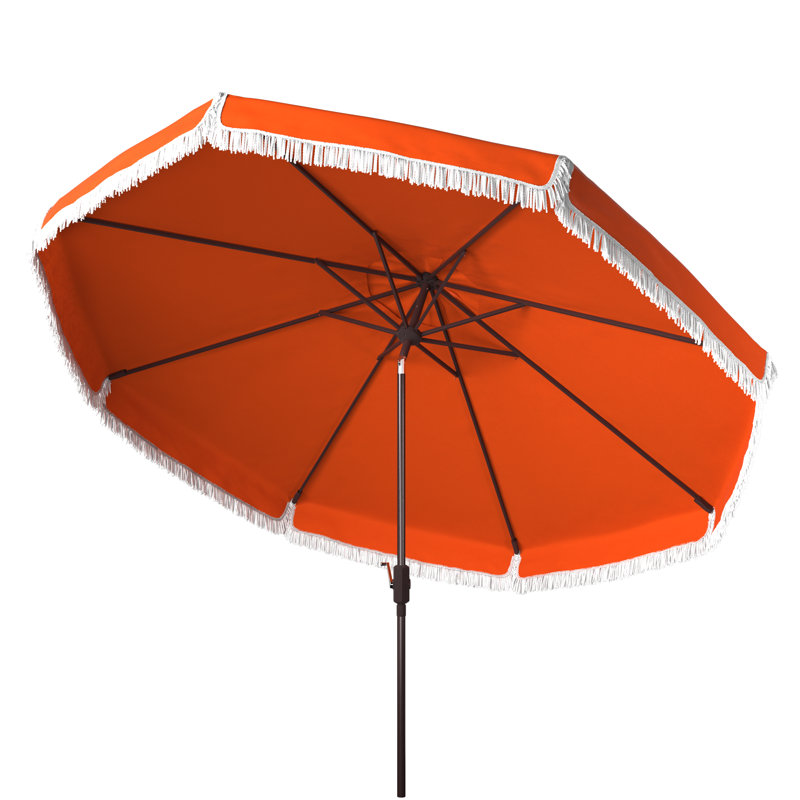 Outdoor Argentina Beach Parasol, Orange/White 