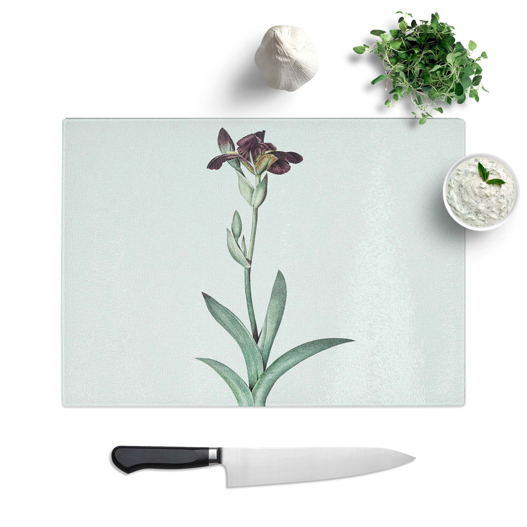 Glass Flag Iris Flower by Pierre-Joseph Redoute Chopping Board