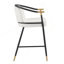 Tabouret de comptoir de 26 po de hauteur avec cadre en métal (ensemble de 2) - Beige-1394468574